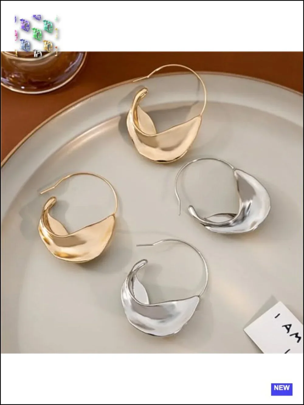 2 Pairs Fulani Chunky Basket Earrings Set Gold Silver Plated Bohemian Statement